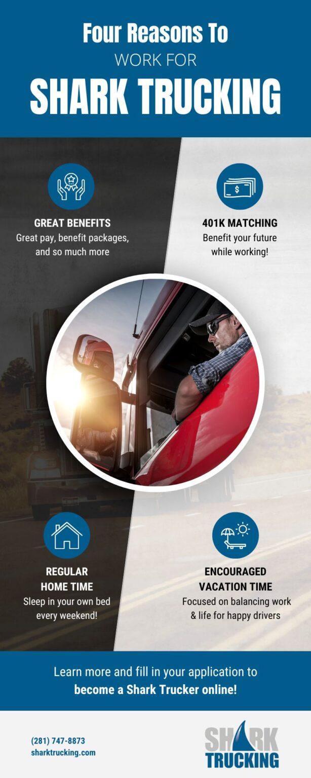 Four Reasons To Work For Shark Trucking Infographic
