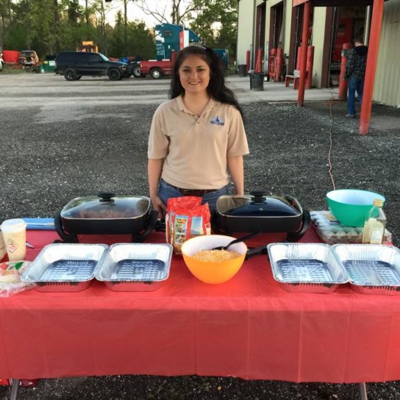 woman serving food